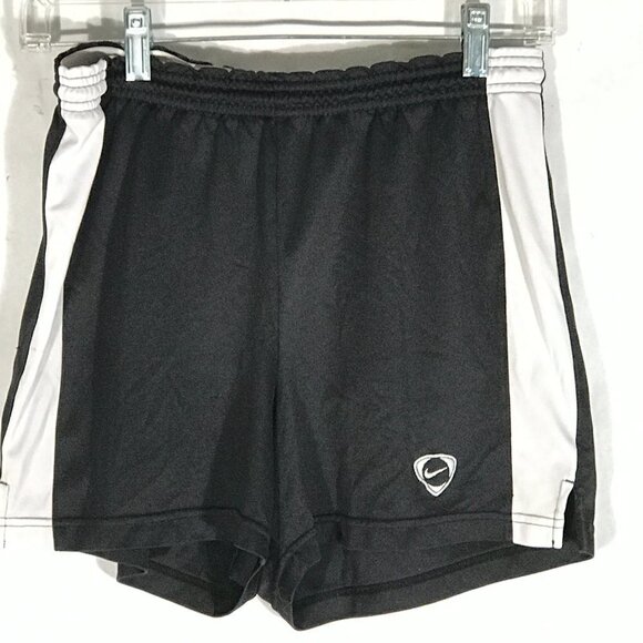 NIKE Womens Sport Athletic Training Workout Black White Stripe Shorts - Picture 5 of 12